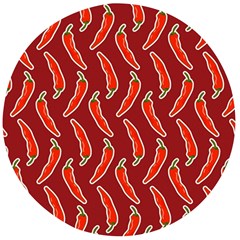 Chili Pattern Red Wooden Bottle Opener (round) by BangZart