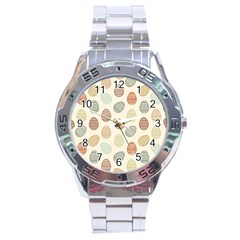 Seamless Pattern Colorful Easter Egg Flat Icons Painted Traditional Style Stainless Steel Analogue Watch by BangZart