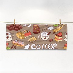 Vector Seamless Pattern With Doodle Coffee Equipment Hand Towel by BangZart