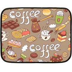 Vector Seamless Pattern With Doodle Coffee Equipment Double Sided Fleece Blanket (mini)  by BangZart