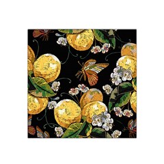 Embroidery Blossoming Lemons Butterfly Seamless Pattern Satin Bandana Scarf by BangZart