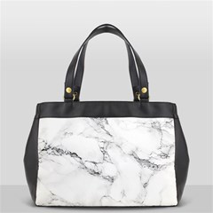 White Faux Marble Oversize Office Handbag by Dushan