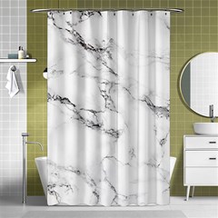 White Faux Marble Shower Curtain 48  X 72  (small)  by Dushan