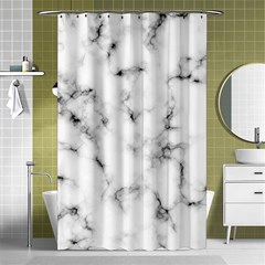 White Faux Marble Texture  Shower Curtain 48  X 72  (small)  by Dushan