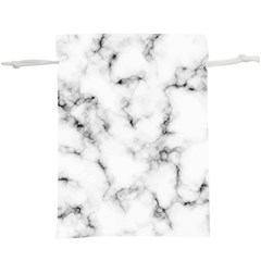 White Faux Marble Texture   Lightweight Drawstring Pouch (xl) by Dushan