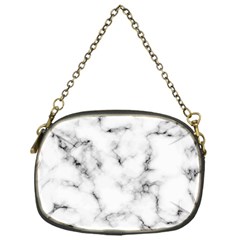 White Faux Marble Texture  Chain Purse (one Side) by Dushan