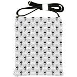 Black and white art-deco pattern Shoulder Sling Bag Front