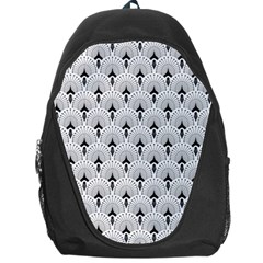 Black And White Art-deco Pattern Backpack Bag by Dushan