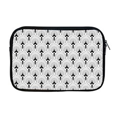 Black And White Art-deco Pattern Apple Macbook Pro 17  Zipper Case by Dushan