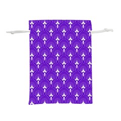 White And Purple Art-deco Pattern Lightweight Drawstring Pouch (s) by Dushan