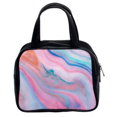 Colorful Marble Abstract Background Texture  Classic Handbag (two Sides) by Dushan