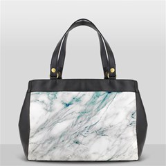 Gray Faux Marble Blue Accent Oversize Office Handbag by Dushan