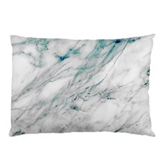 Gray Faux Marble Blue Accent Pillow Case (two Sides) by Dushan