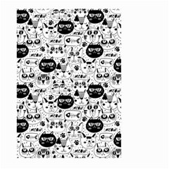 Cute Cat Faces Pattern Large Garden Flag (two Sides) by TastefulDesigns