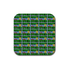 Game Over Karate And Gaming - Pixel Martial Arts Rubber Coaster (square)  by DinzDas