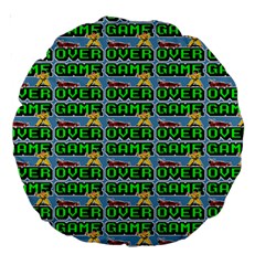 Game Over Karate And Gaming - Pixel Martial Arts Large 18  Premium Round Cushions by DinzDas