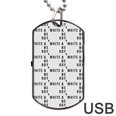 White And Nerdy - Computer Nerds And Geeks Dog Tag Usb Flash (one Side) by DinzDas