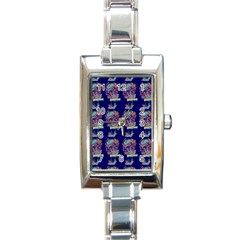 Jaw Dropping Horror Hippie Skull Rectangle Italian Charm Watch by DinzDas