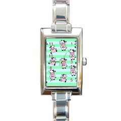 Cow Pattern Rectangle Italian Charm Watch by designsbymallika