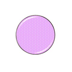 White Polka Dot Pastel Purple Background, Pink Color Vintage Dotted Pattern Hat Clip Ball Marker by Casemiro