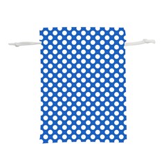 Pastel Blue, White Polka Dots Pattern, Retro, Classic Dotted Theme Lightweight Drawstring Pouch (s) by Casemiro