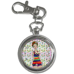 Tan Swimmer Flowerwall Key Chain Watches by snowwhitegirl