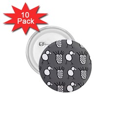 Grey Base, B&w Chpa Pattern Design 1 75  Buttons (10 Pack) by CHPALTD