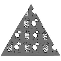 Grey Base, B&w Chpa Pattern Design Wooden Puzzle Triangle by CHPALTD