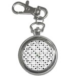 kitten head paw footprint seamless pattern 1 Key Chain Watches Front