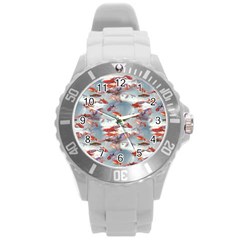 Golden Fishes Round Plastic Sport Watch (l) by Sparkle