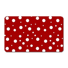 Mushroom Pattern, Red And White Dots, Circles Theme Magnet (rectangular) by Casemiro