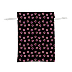 Peach Purple Daisy Flower Black Lightweight Drawstring Pouch (m) by snowwhitegirl