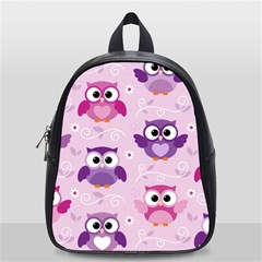 Seamless Cute Colourfull Owl Kids Pattern School Bag (small) by Amaryn4rt