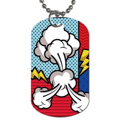 Rays Smoke Pop Art Style Vector Illustration Dog Tag (two Sides) by Amaryn4rt