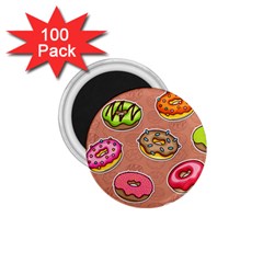 Doughnut Doodle Colorful Seamless Pattern 1 75  Magnets (100 Pack)  by Amaryn4rt