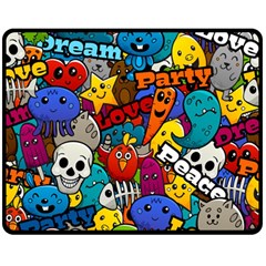 Graffiti Characters Seamless Pattern Double Sided Fleece Blanket (medium)  by Amaryn4rt