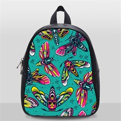 Vintage Colorful Insects Seamless Pattern School Bag (small) by Amaryn4rt