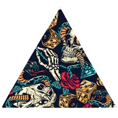 Vintage Art Tattoos Colorful Seamless Pattern Wooden Puzzle Triangle by Amaryn4rt