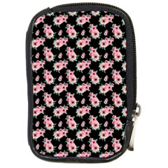 Floral Print Compact Camera Leather Case by Saptagram