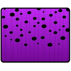 Two Tone Purple With Black Strings And Ovals, Dots  Geometric Pattern Fleece Blanket (medium)  by Casemiro