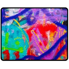 Crazy Graffiti Fleece Blanket (medium)  by essentialimage