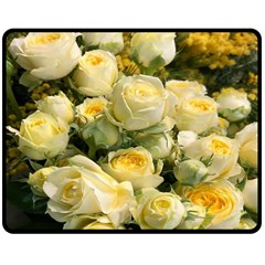 Yellow Roses Double Sided Fleece Blanket (medium)  by Sparkle