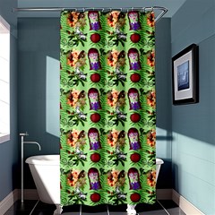 Purple Glasses Girl Pattern Green Shower Curtain 36  X 72  (stall)  by snowwhitegirl