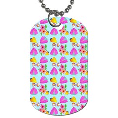 Girl With Hood Cape Heart Lemon Pattern Blue Dog Tag (two Sides) by snowwhitegirl