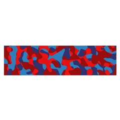 Red And Blue Camouflage Pattern Satin Scarf (oblong) by SpinnyChairDesigns