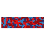 Red and Blue Camouflage Pattern Satin Scarf (Oblong) Front