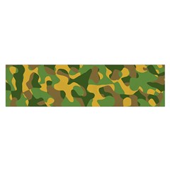 Yellow Green Brown Camouflage Satin Scarf (oblong) by SpinnyChairDesigns