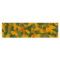 Green And Orange Camouflage Pattern Satin Scarf (oblong) by SpinnyChairDesigns