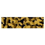 Black Yellow Brown Camouflage Pattern Satin Scarf (Oblong) Front