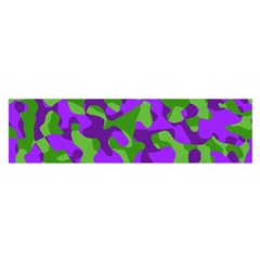 Purple And Green Camouflage Satin Scarf (oblong) by SpinnyChairDesigns